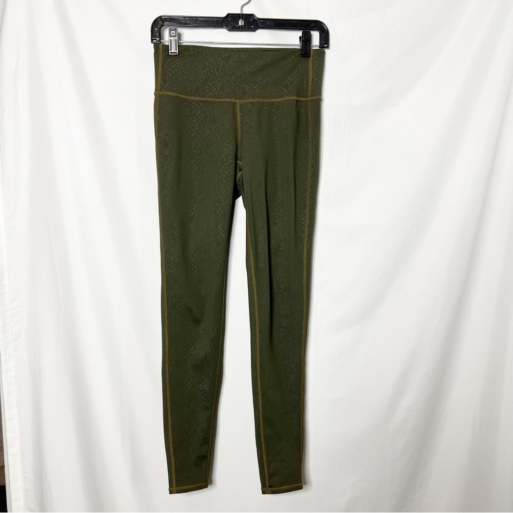 Athleta Olive Green Python Leggings - image 1